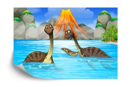 fototapeta-dinozaury-w-wodzie-vinyl-gladki-520x318
