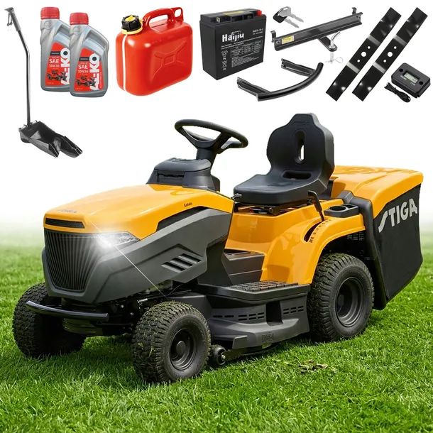 Traktor Kosiarka STIGA Estate 384 Hydrostat Kosz 240 L Mulczowanie Zestaw