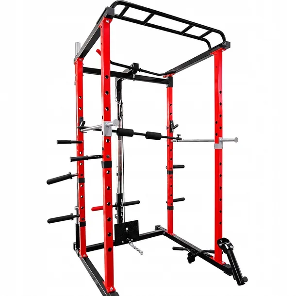 Klatka Treningowa do Ćwiczeń Wielofunkcyjna Power Rack Drążek Wyciąg Atlas