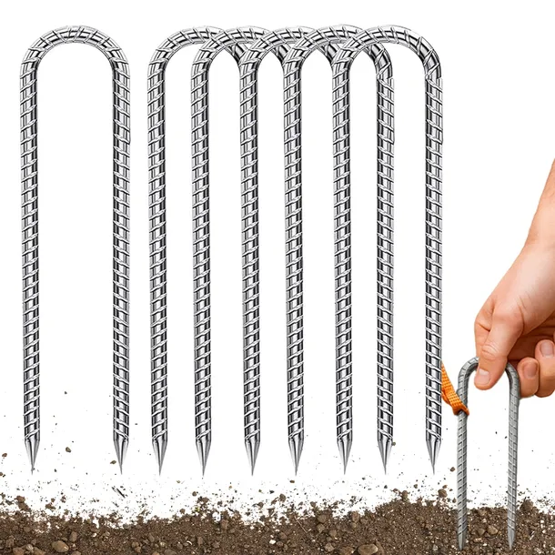METALOWE KOTWY MOCUJĄCE SZPILKI GRUNTOWE 30 CM 6 SZT 6MM ŚLEDZIE DO NAMIOTU