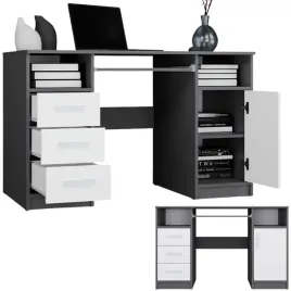 biurko-komputerowe-3-szuflady-120-cm-szafka-polki-antracyt-bialy