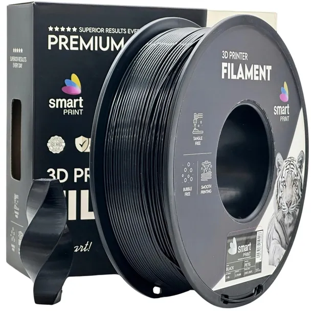 Filament Petg Czarny 1,75MM 1KG Smart Print Do Drukarki 3D