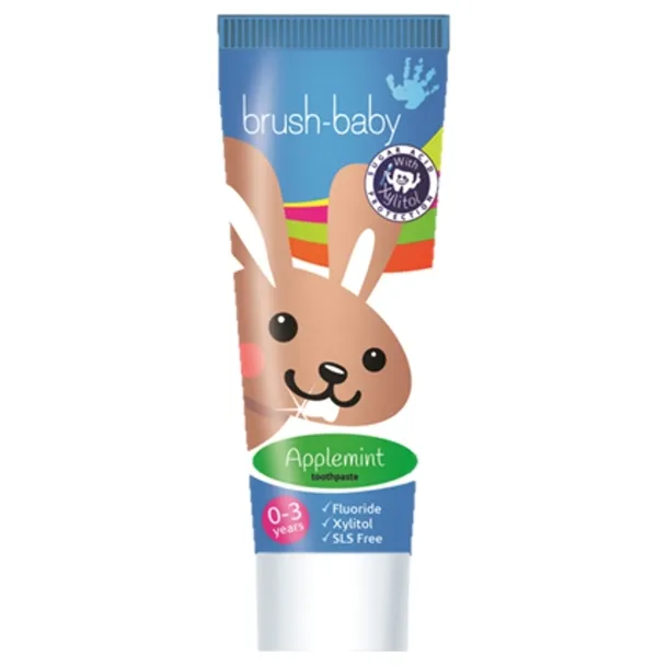 Brush-Baby Pasta do zębów dla dzieci, 0-3 lat jabłkowo-miętowa, 50 ml