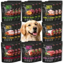 mokra-karma-psa-tasty-dogs-life-90percent-miesa-mix-smakow-w-galaretce-24x500g