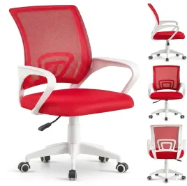 czerwony-fotel-biurowy-obrotowy-ergonomiczny-mlodziezowe-krzeslo-nfx001