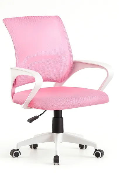 Różowy Fotel biurowy GIOSEDIO NFX012 | Obrotowy ergonomiczny z siatki