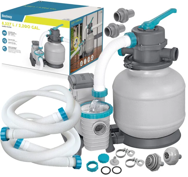 Bestway 58499 Pompa Piaskowa Filtrująca do basenów 8327L/h złączki węże