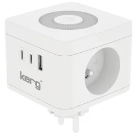 kerg-kostka-zasilajaca-2-gniazdowa-ladowarka-usb-usb-c-lampka-led-biala
