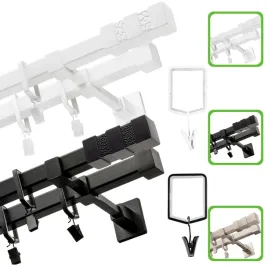 karnisz-podwojny-160-cm-20-20mm-kwadro-ciche-kolka-z-zabkami-czarny-bialy