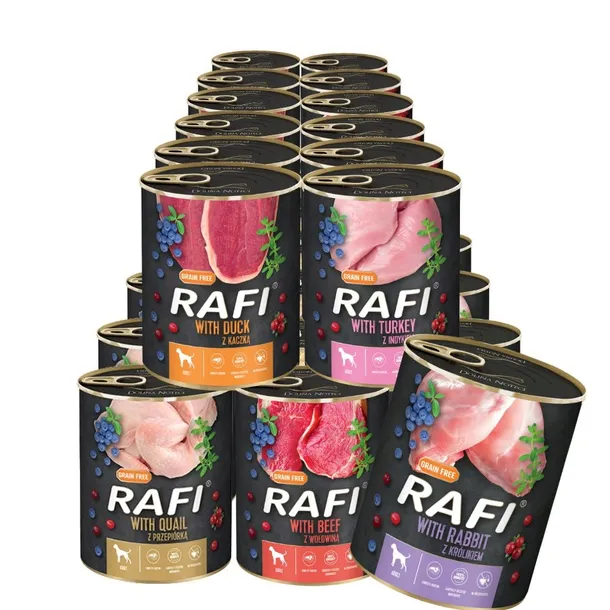 RAFI PREMIUM Mokra karma dla psa MIX SMAKÓW 30x800g