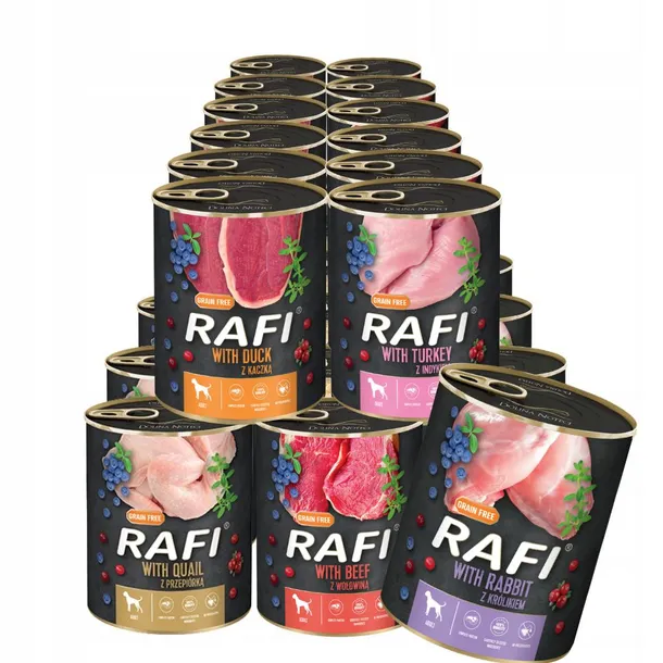 Dolina Noteci Rafi Grain Free Mokra Karma Dla Psa Królik 800g