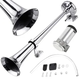 klakson-trabka-pneumatyczna-150db-fanfara-chrom-kompresor-12v-samochodowa