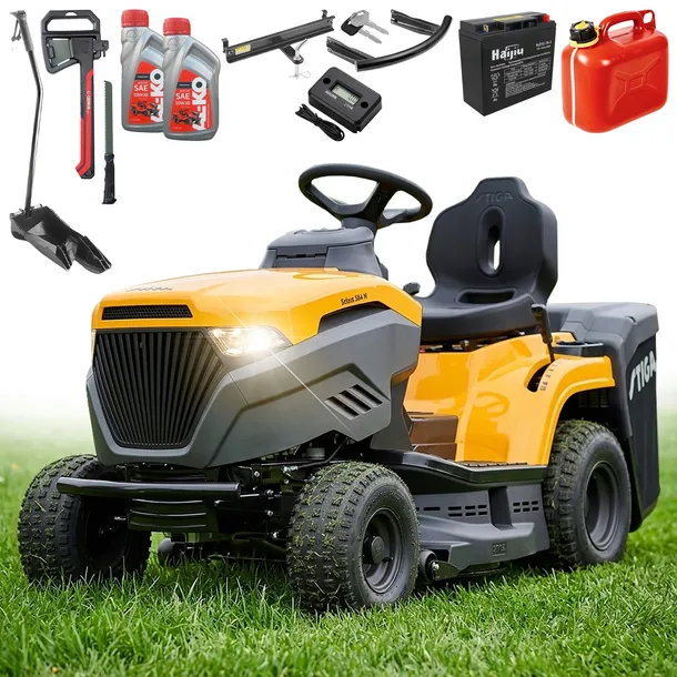 Traktor z Koszem 200L STIGA Estate 384 M Manual 5+1 84 cm Mulczujacy Zestaw