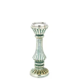 swiecznik-szklo-zielony-zloty-31x12x12cm
