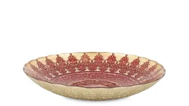 talerz-gleboki-dekoracja-szklana-czerwony-zloty-45x25x25cm