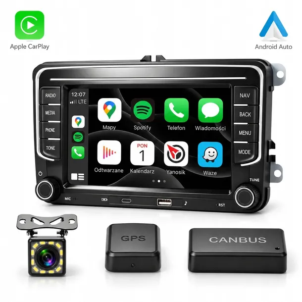 RADIO VW PASSAT B6 B7 CADDY GOLF 5 6 VI TOURAN TIGUAN Android Auto CarPlay