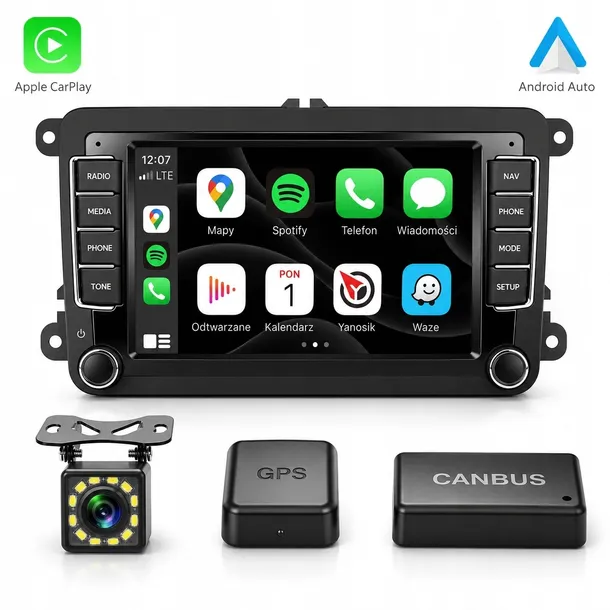 RADIO NAWIGACJA Android Auto CarPlay VW PASSAT B6 B7 GOLF 5 6 VI SKODA SEAT