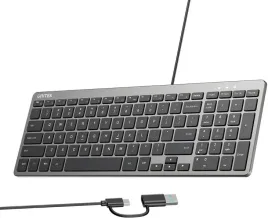 klawiatura-przewodowa-unitek-slimtap-usb-c-usb-a