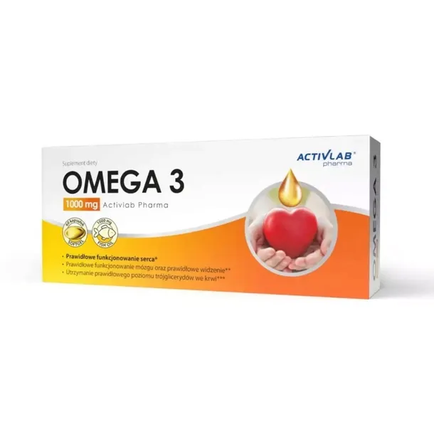 Activlab Omega 3 1000 mg Olej Rybi Kwasy EPA DHA Serce Mózg Wit E 60 sztuk
