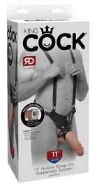 king-cock-uprzaz-z-modelem-anatomicznym-28-cm-regulowane-szelki-czarna