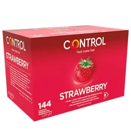 control-adapta-kondomy-truskawkowe-54mm-144szt-aromatyzowane-czerwone