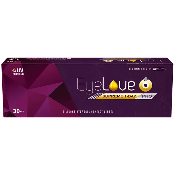 Soczewki jednodniowe EyeLove Supreme 1-Day PRO 30 sztuk moc: -5,00