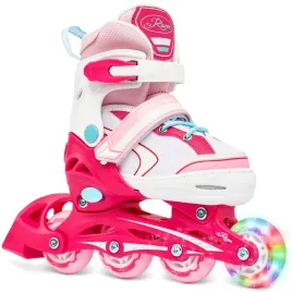 rolki-regulowane-raven-lia-pink-30-33-kolko-led
