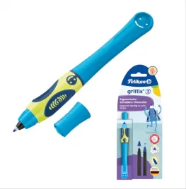 pioro-kulkowe-pelikan-griffix-neon-fresh-blue-dla-leworecznych-dwa-naboje