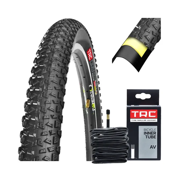 OPONA ROWEROWA TRC 27,5x2,125 57-584 ANTYPRZEBICIOWA + DĘTKA wentyl auto AV