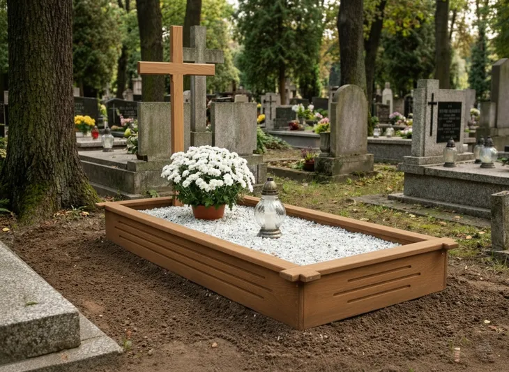Obudowa grobu dębowa , grób tymczasowy,nagrobne nagrobek, dębowe