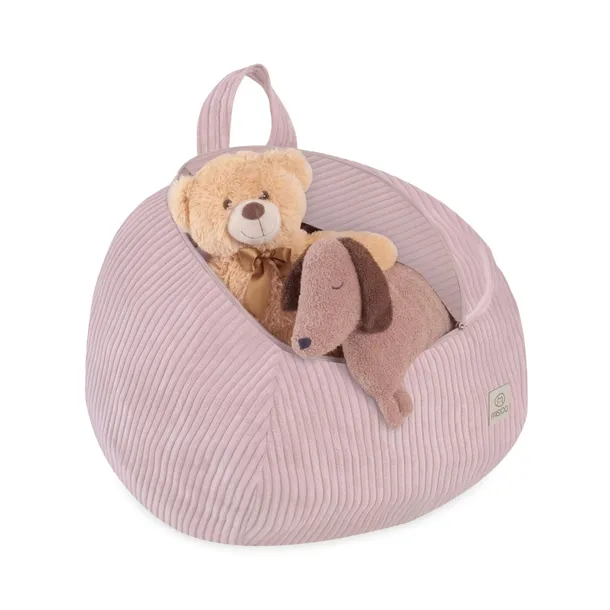 Mini Torba Pokrowiec Worek na Zabawki Pluszaki Pufa Dziecięca Różowa Misioo