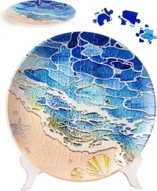 piecerelax-puzzle-3d-ze-stojakiem-muszle-i-morze-talerz-dekoracyjny