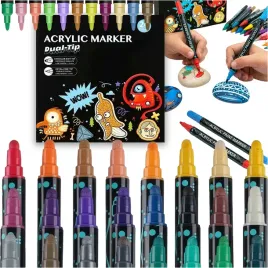 markery-akrylowe-pisaki-flamastry-mazaki-wodoodporne-dwustronne-24-szt