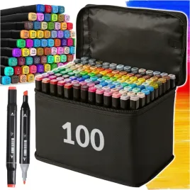 dwustronne-markery-zestaw-100-szt-flamastry-pisaki-alkoholowe-z-torba