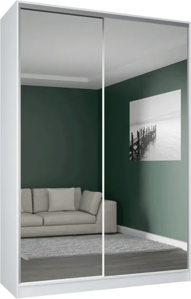 Szafa Klara 2D lustro P 120x250 Biała-Linia wysoka
