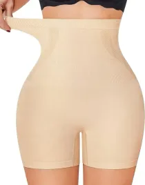 szorty-modelujace-damskie-wysoki-stan-bezszwowe-bezowe-wyszczuplajace-3xl