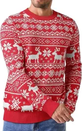 sweter-meski-wzor-norweski-swiateczny-czerwony-l