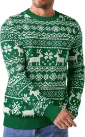 sweter-meski-wzor-norweski-swiateczny-zielono-bialy-3xl