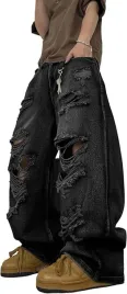 spodnie-jeans-meskie-zewool-baggy-streetwear-dziury-czarne-m