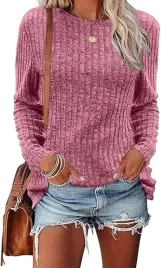 sweter-damski-chechury-luzny-prazkowany-bordowy-2xl