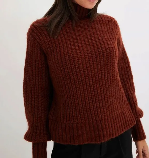 rainbow-sweter-ze-stojka-brazowy-48-50-stan-nowy