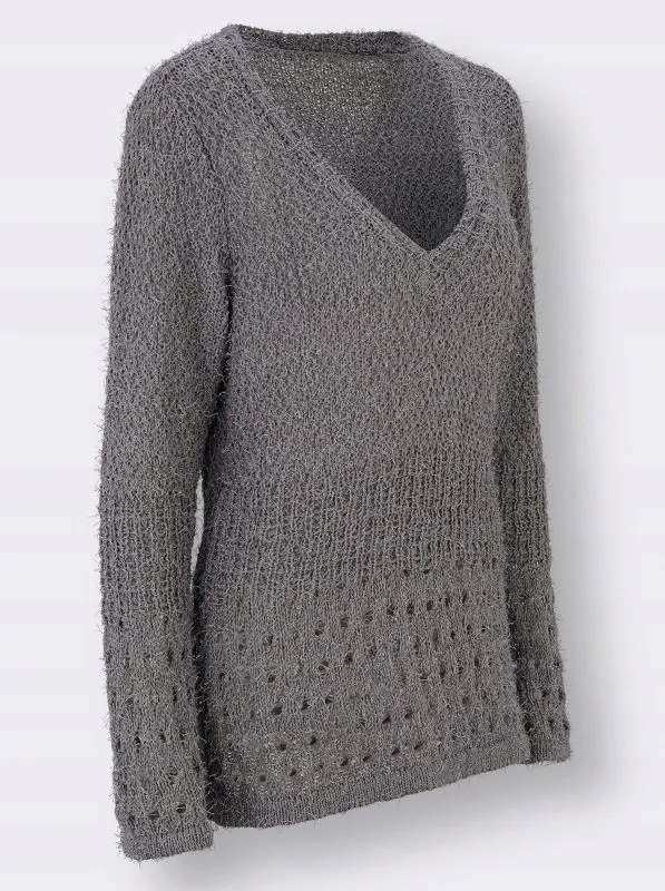 creation-l-szary-sweter-damski-36-stan-nowy
