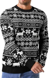 sweter-meski-wzor-norweski-swiateczny-czarno-bialy-3xl