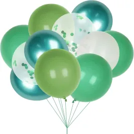 dekoracja-na-60-urodziny-spokki-balony-ze-wstazkami-zielone