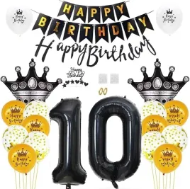 zestaw-dekoracji-10-urodziny-czarny-zloty-balony-baner-tort-daimay