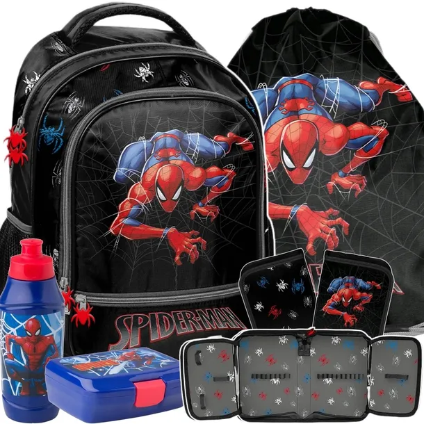 SPIDERMAN PLECAK SZKOLNY DO 1 KLASY CHŁOPIĘCY DO PODSTAWÓWKI KOMPLET 5el