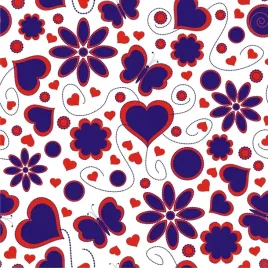 fototapeta-serca-kwiaty-motyle-granatowy-395x280