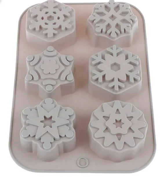 Forma Silikonowa Do Pieczenia Ciastek 6xPłatek Śniegu Snowflakes MF-059