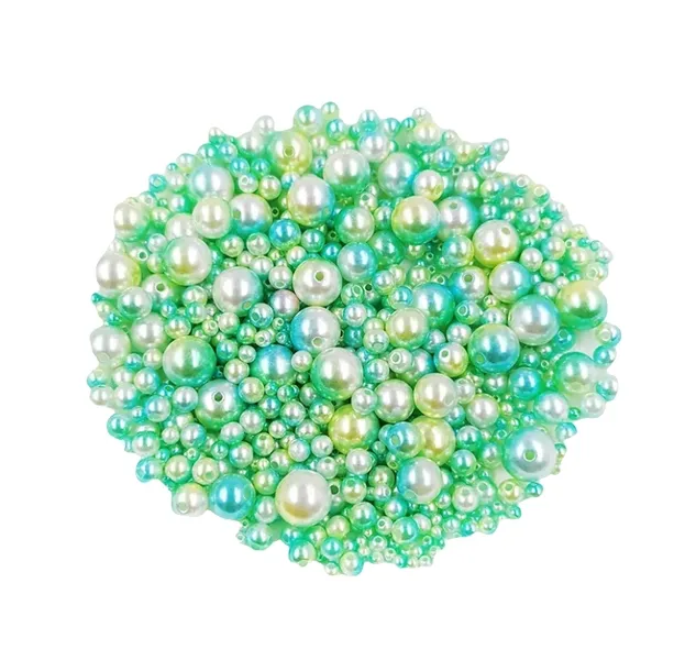 Koraliki akrylowe zielone cieniowane 3-8mm 100 szt