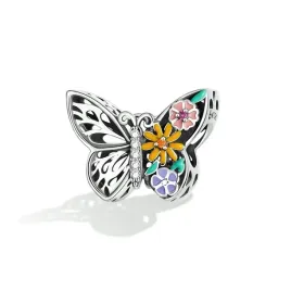 fraise-charms-beads-srebro-s925-motylek-z-kwiatami